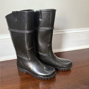 Sperry Black Rubber Rain Boots
